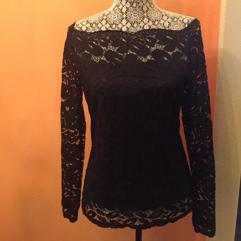 Black Lace Off the Shoulder Blouse